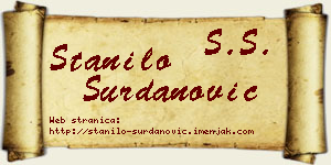 Stanilo Surdanović vizit kartica